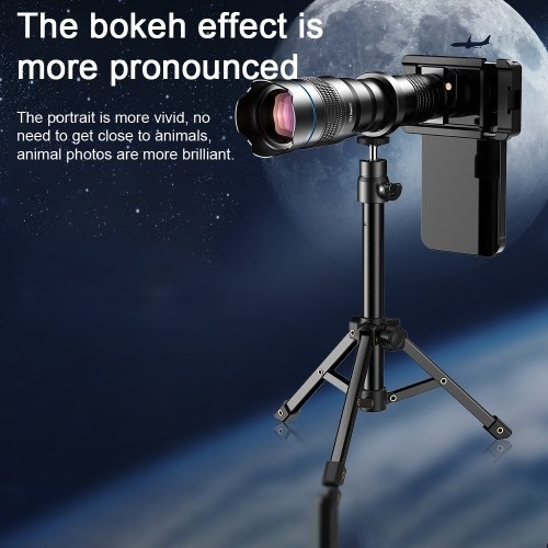 Portable Universal Clip-on Type External Telephoto Lens 36X Optical Magnification Mobilephone Lens Multifunctional Auxiliary Tool for Daily Photography 