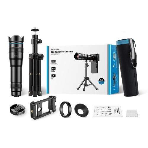 Portable Universal Clip-on Type External Telephoto Lens 36X Optical Magnification Mobilephone Lens Multifunctional Auxiliary Tool for Daily Photography 