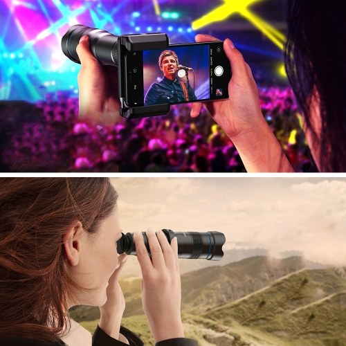 Portable Universal Clip-on Type External Telephoto Lens 36X Optical Magnification Mobilephone Lens Multifunctional Auxiliary Tool for Daily Photography 