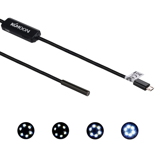 

KKmoon 5.5mm Wireless Endoscope WiFi Borescope Waterproof Inspection Camera 0.3 Megapixels CMOS with 6pcs Adjustable LED Lights and 2M/5M/10M Cable for iOS Android Smartphone Ipad Tablet