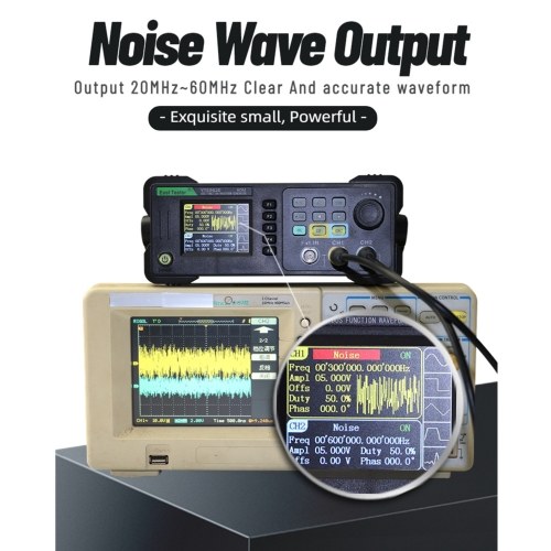Dual-channel Function Arbitrary Waveform Generator 200MSa/S Sampling Rate 8k Storage Depth Signal Source with 2.4-inch TFT LCD Digital Screen 60M