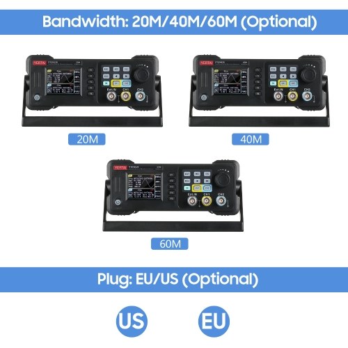 Dual-channel Function Arbitrary Waveform Generator 200MSa/S Sampling Rate 8k Storage Depth Signal Source with 2.4-inch TFT LCD Digital Screen 60M
