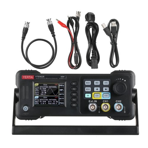 Dual-channel Function Arbitrary Waveform Generator 200MSa/S Sampling Rate 8k Storage Depth Signal Source with 2.4-inch TFT LCD Digital Screen 60M