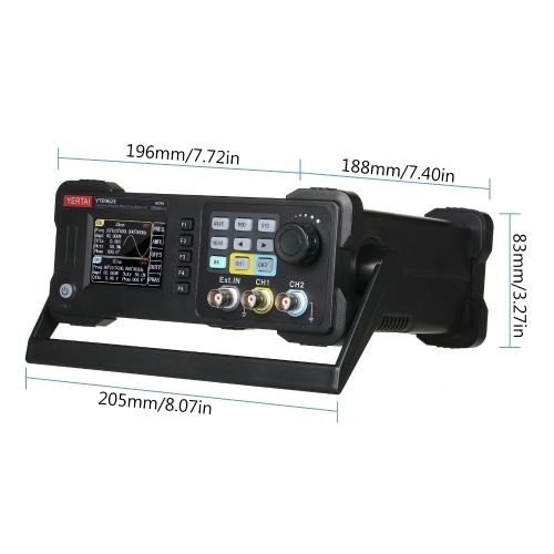 Dual-channel Function Arbitrary Waveform Generator 200MSa/S Sampling Rate 8k Storage Depth Signal Source with 2.4-inch TFT LCD Digital Screen 60M
