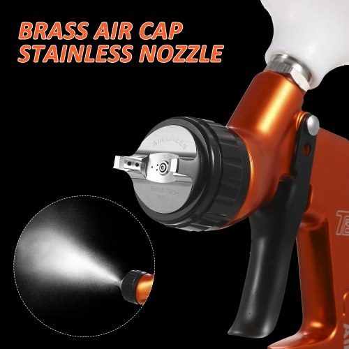 High Volume Low Pressure  Gravity Feed Sprayer 1.3mm Nozzle Highly Atomized Paint Spray Tool Mini Air Paint Sprayer with 600ml Cup for Car Furniture Body Repair Painting Orange 