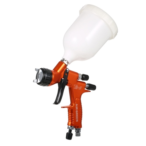 High Volume Low Pressure  Gravity Feed Sprayer 1.3mm Nozzle Highly Atomized Paint Spray Tool Mini Air Paint Sprayer with 600ml Cup for Car Furniture Body Repair Painting Orange 