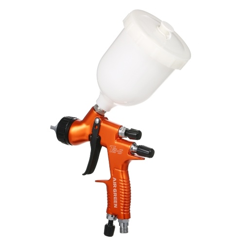 High Volume Low Pressure  Gravity Feed Sprayer 1.3mm Nozzle Highly Atomized Paint Spray Tool Mini Air Paint Sprayer with 600ml Cup for Car Furniture Body Repair Painting Orange 