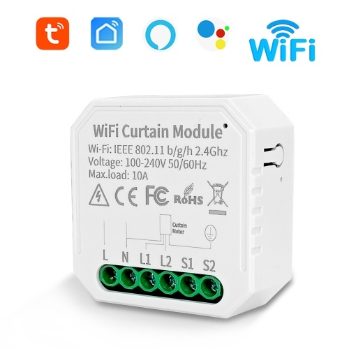 Commutateur de module de rideau intelligent WIFI pour téléphone mobile Contrôle d'application à distance compatible avec Alexa et Google Assistant pour le contrôle de la voix