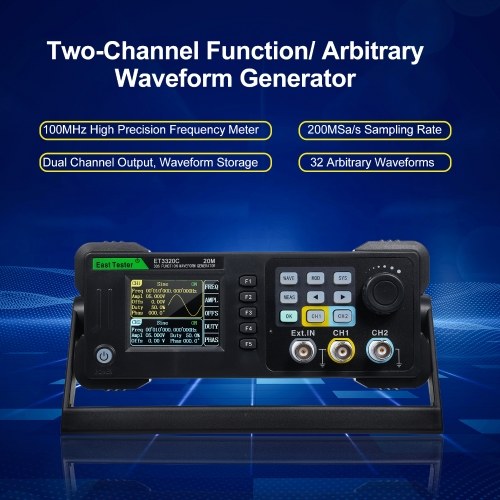 East Tester Two-Channel Function/ Arbitrary Waveform Generator 20MHz Frequency Meter ET3320C Pulse Signal Source 200MSa/s Sampling Rate 