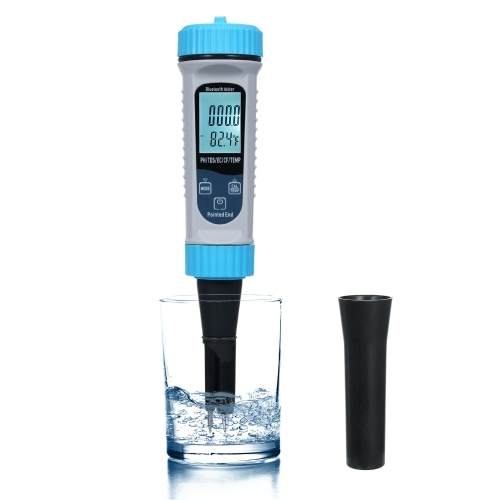 pHmetro 5 in 1 con misurazione ad alta precisione BT di pH/TDS/EC/CF/Temp Kit per test dell'acqua per acqua potabile domestica, acquario di laboratorio di coltura idroponica e altro ancora