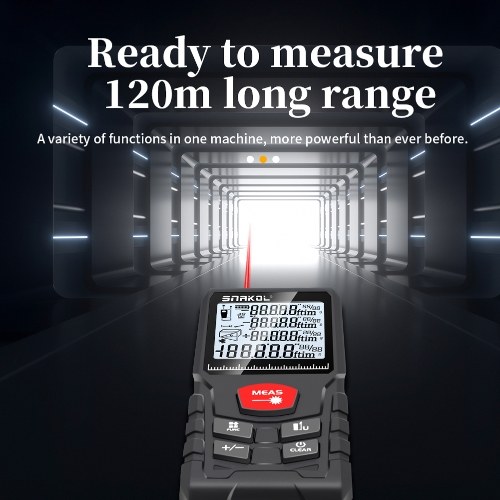 

Intelligent Laser Rangefinder Digital Laser Distance Meter with Single Continuous Volumes Area Pythagoras Measurement Modes Adjustable Function IP54 Waterproof SK-50