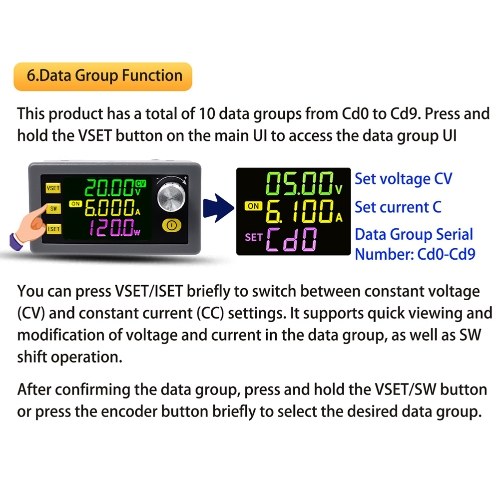 Digital Direct Current Voltage Regulator Powersupply Module Full Viewing Angle VA Color LCD Display Support Firmware Upgrading Maximum Power Point Tracking Solar Charging and Serial Communication Protocol 