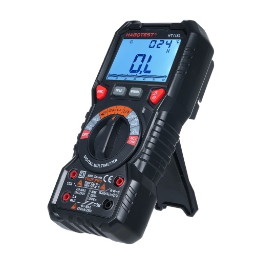 HABOTEST HT118L Digital Multimeter 6000 Counts True RMS AC/DC Current NCV Live Wire Detection Transistor Tester Voltmeter Capacitance Meter 