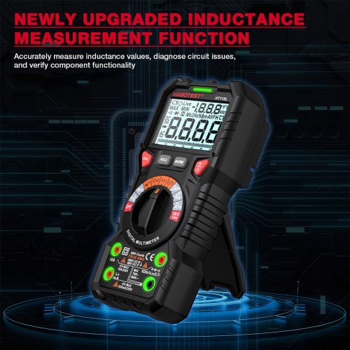 HABOTEST HT118L Digital Multimeter 6000 Counts True RMS AC/DC Current NCV Live Wire Detection Transistor Tester Voltmeter Capacitance Meter 
