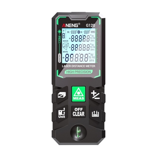 ANENG G120 Smart High-Precision Laser Rangefinder Green Laser Distance Meter 30 Set of Data Storage Autonomous Calibration Multi-function Tool 