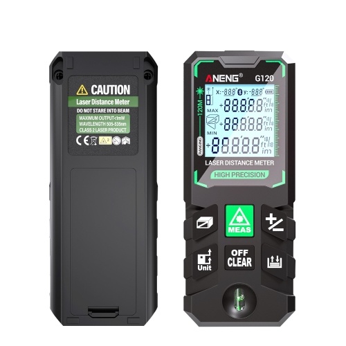 ANENG G120 Smart High-Precision Laser Rangefinder Green Laser Distance Meter 30 Set of Data Storage Autonomous Calibration Multi-function Tool 