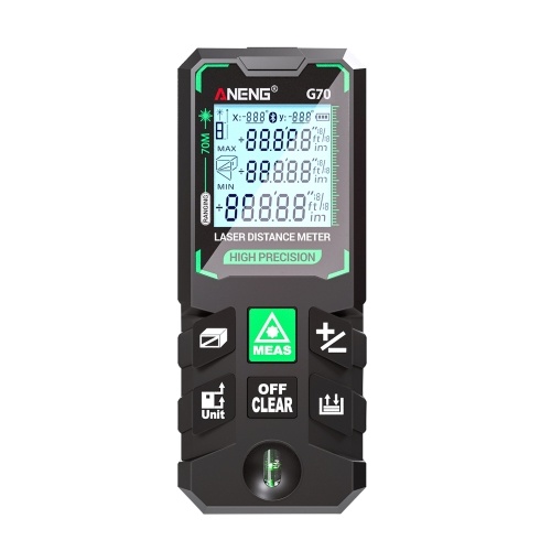 ANENG G70 Smart High-Precision Laser Rangefinder Green Laser Distance Meter 30 Set of Data Storage Autonomous Calibration Multi-function Tool 