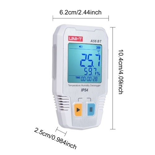 BT Temperature Humidity Data Logger Smart Thermometer Hygrometer 64000 Measurement Data Storage High-precision Sound and Light Alarm IP54 Waterproof Temperature Humidity Sensor 