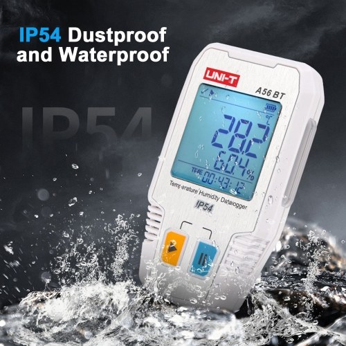 BT Temperature Humidity Data Logger Smart Thermometer Hygrometer 64000 Measurement Data Storage High-precision Sound and Light Alarm IP54 Waterproof Temperature Humidity Sensor 