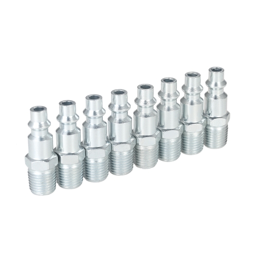 

12pcs 1/4" NPT Adjustable Quick Couplers Plugs Set Industrial Air Hose Connectors Set