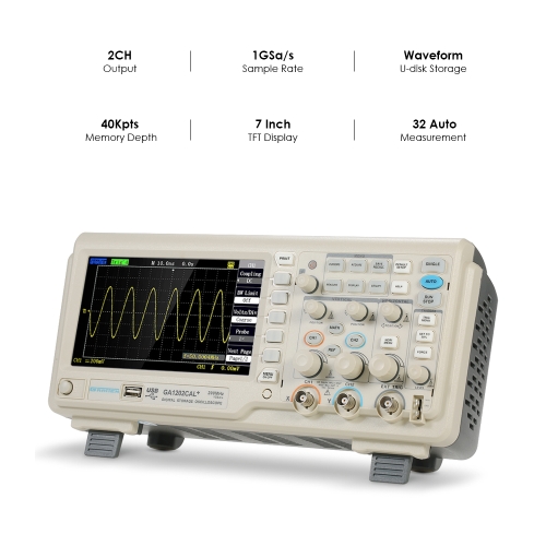 

Digital Oscilloscope Scope Meter GA1062CAL 2CH 60MHz Bandwidth 8-bit 1GSa/s Sampling Rate