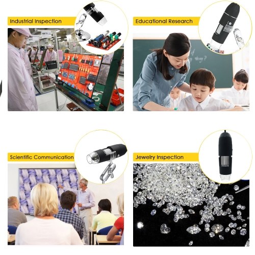 

3-in-1 USB Digital Zoom Microscope Magnifier with OTG Function 8-LED Light Magnifying Glass 1000X Magnification with Stand