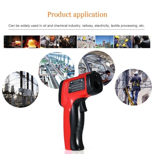 

-50～550℃(-58～1022℉) Handheld Non-contact IR Infrared Thermometer 12:1 Digital Temperature Tester Pyrometer Color LCD Display with Backlight Centigrade Fahrenheit Adjustable Emissivity