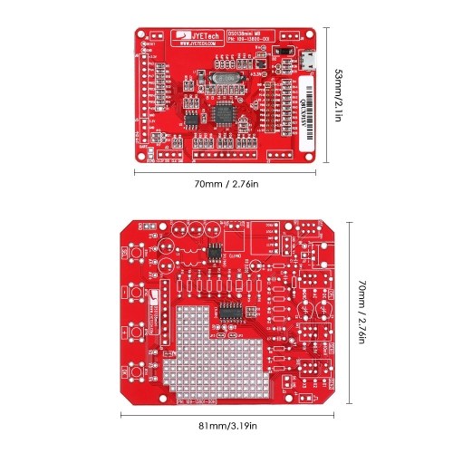 

JYE Tech DSO138 Mini Digital Oscilloscope DIY Kit SMD Parts Pre-soldered Electronic Learning Set 1MSa/s 0-200KHz with Transparent Case