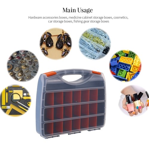 

Plastic Parts Storage Box Multiple Compartments Slot