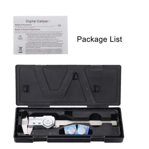 

Digital Stainless Steel Caliper mm/inch LCD Display Vernier Caliper IP54 Waterproof