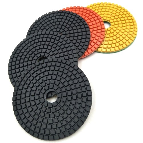 5 PCS Stone Concrete Marble Quartz Granite 4 Inch Diamond Wet Sanding Polishing Polisher Pads Kit Tools for Wet Grinder Polisher For Concrete Polish