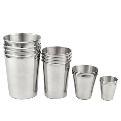 

4 Sizes Stainless Steel Drinking Juice Beer Glass Portion Cups Home Travel Cup