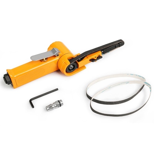 Multifunctional Pneumatic Sanding Machine Grinding Machine Belt Grinder Derusting Deburring Polishing Machine Belt Sander (Type A) 10mm * 330mm 