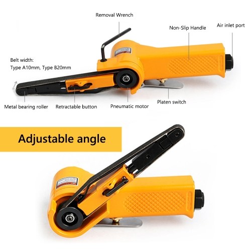 Multifunctional Pneumatic Sanding Machine Grinding Machine Belt Grinder Derusting Deburring Polishing Machine Belt Sander  (Type B)  20mm * 520mm 