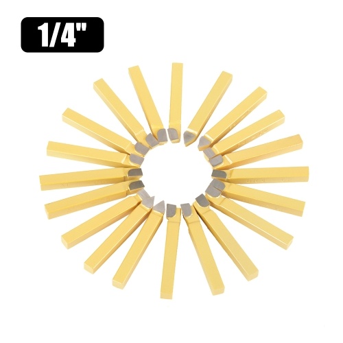 20pcs 1/4 pollici metallo tornio utensili in metallo duro punta punta taglierina taglierina set di taglio elevata durezza tornitura fresatura punta di saldatura