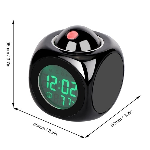 

Multi-Function Projection Clock Led Colorful Backlight Electronic Alarm Clock Voice Report With Thermometer Snooze Function