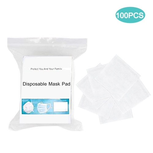 100PCS Almohadilla de repuesto de máscara facial desechable Almohadillas de almohadilla protectoras a prueba de polvo transpirables para máscaras universales 10 * 10 cm