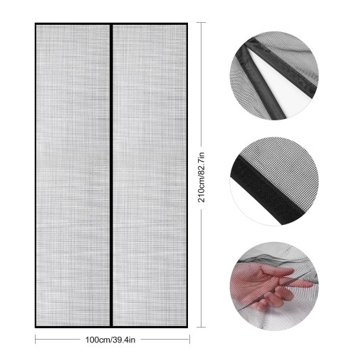 

Upgrade Hands Free Magnetic Screen Door Mesh Curtain Keeps Bugs Out Full Frame Magnets with Magic Tape Drill Free Install Auto Close Kid Pet Friendly Fits Doors up to 39 x 83 Inches