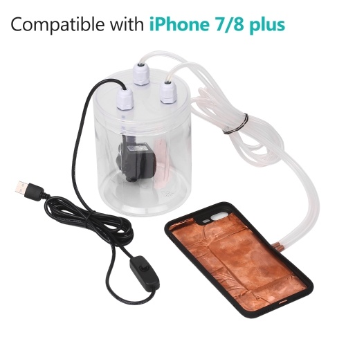 Phone Cooler Mobile Phone Radiator Water-cooled Cooling Device Liquid-cooled Mobile Phone Case DIY Heat Dissipation Cooler Compatible with iPhone 7/8 plus