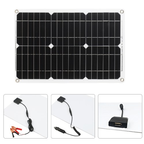 

18W 12V Solar Panel Kit Off Grid Monocrystalline Module with Solar Charge Controller SAE Connection Cable Kits