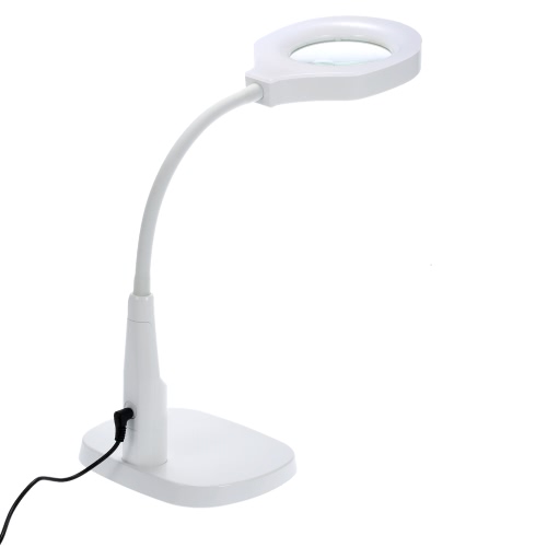 Robuste de bonne qualité polyvalent outil 2 en 1 loupe éclairée et lampe de bureau Flexible pratique mains-libres loupe avec pince C et support du socle