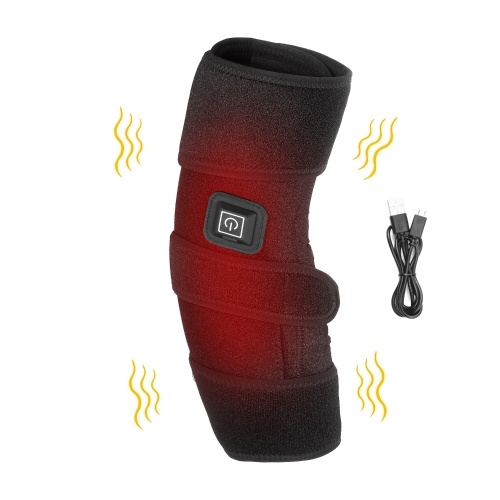 Heated Knee Brace for Pain Relief Reusable Hot & Cold Therapy Wrap with Hook & Loop Tapes USB Powered Heat Wrap Heating Pad with Adjustable Temperature for Knee Injury Surgery Arthritis