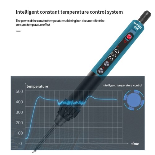 

Color Display Electric Soldering Iron Portable Electric Soldering Iron Precise Temperature Adjustment Intelligent Sleep Automatic Shutdown Quick Heating with 5V-24V Voltage Range