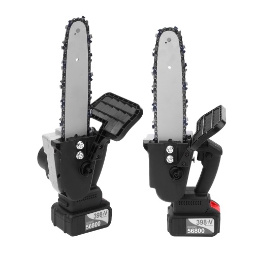 

21V Brushless Cordless Chain Saw 4-Ah Battery Fast Charger Included Auto-Tension 10-Inch Portable Electric Pruning Saw Kit with Carry Box for Tree Felling and Firewood Cutting