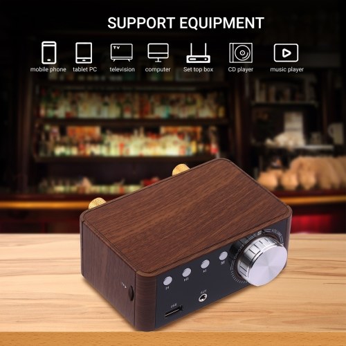 

BT 5.0 Power Amplifier 100W Mini Hi-Fi Stereo Class D Audio Amp 2.0 Channel Wireless Receiver Lossless Music Player TF USB Home Speaker