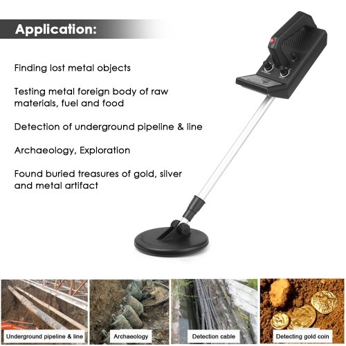 

Metal Detector UnderGround depth 1m Coil Waterproof Metal Scanner Finder 24-35in for Adults and Kids Gold Digger Treasure Seeker Ground Nugget Hunter Audio Alarm