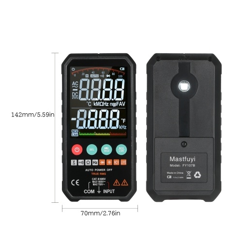Super Slim Palm Size 3.3-inch LCD Digital Multimeter 6000 Counts True RMS Universal Meter 