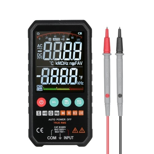 Super Slim Palm Size 3.3-inch LCD Digital Multimeter 6000 Counts True RMS Universal Meter 