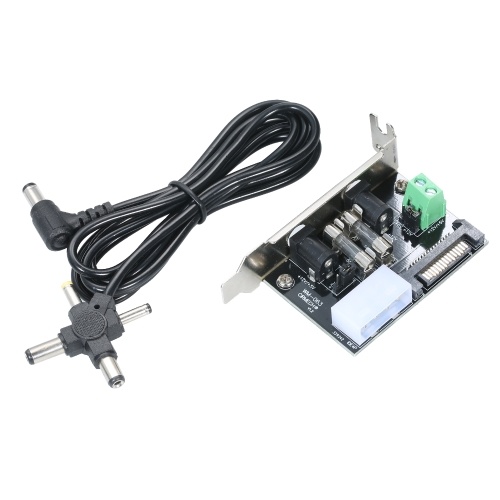 ATX Controller Board DC Power Module Expansion Board Mainboard Half Height Motherboard Attached 4-Plug Power Line Driver Board for Monitor / Printer / Network Equipment / DIY Audio