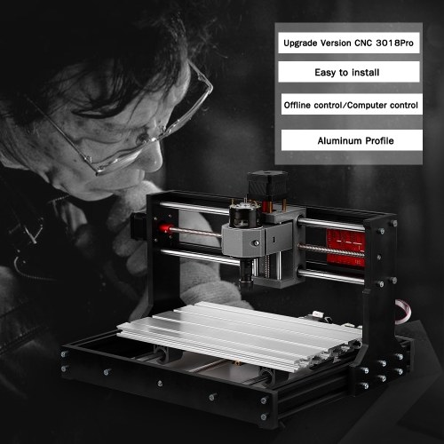 

2-Inch Mini Drill Press Vise + Upgrade Version CNC 3018 Pro GRBL Control DIY Mini CNC Machine 3 Axis Pcb Milling Machine Wood Router Engraver with Offline Controller with ER11 and 5mm Extension Rod Working Area 300*180x40mm